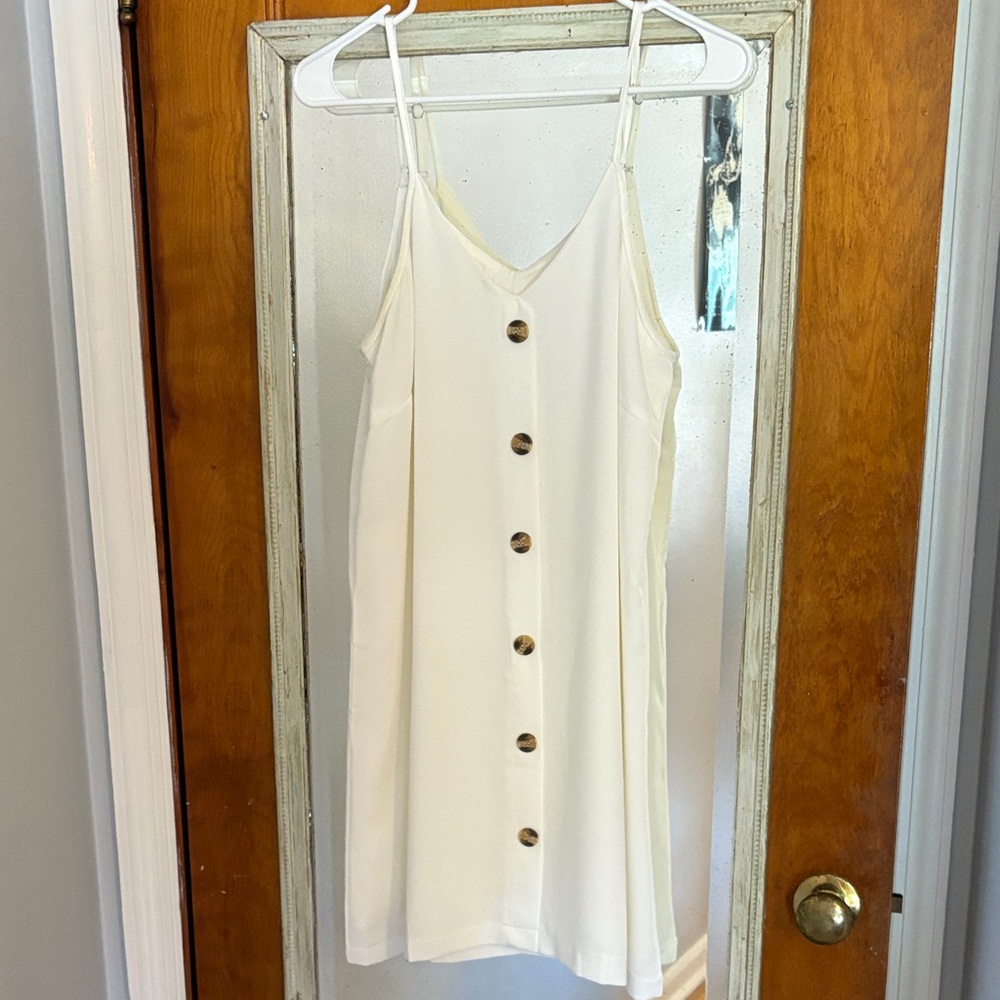 Elegant Cream Button-Down Mini Dress